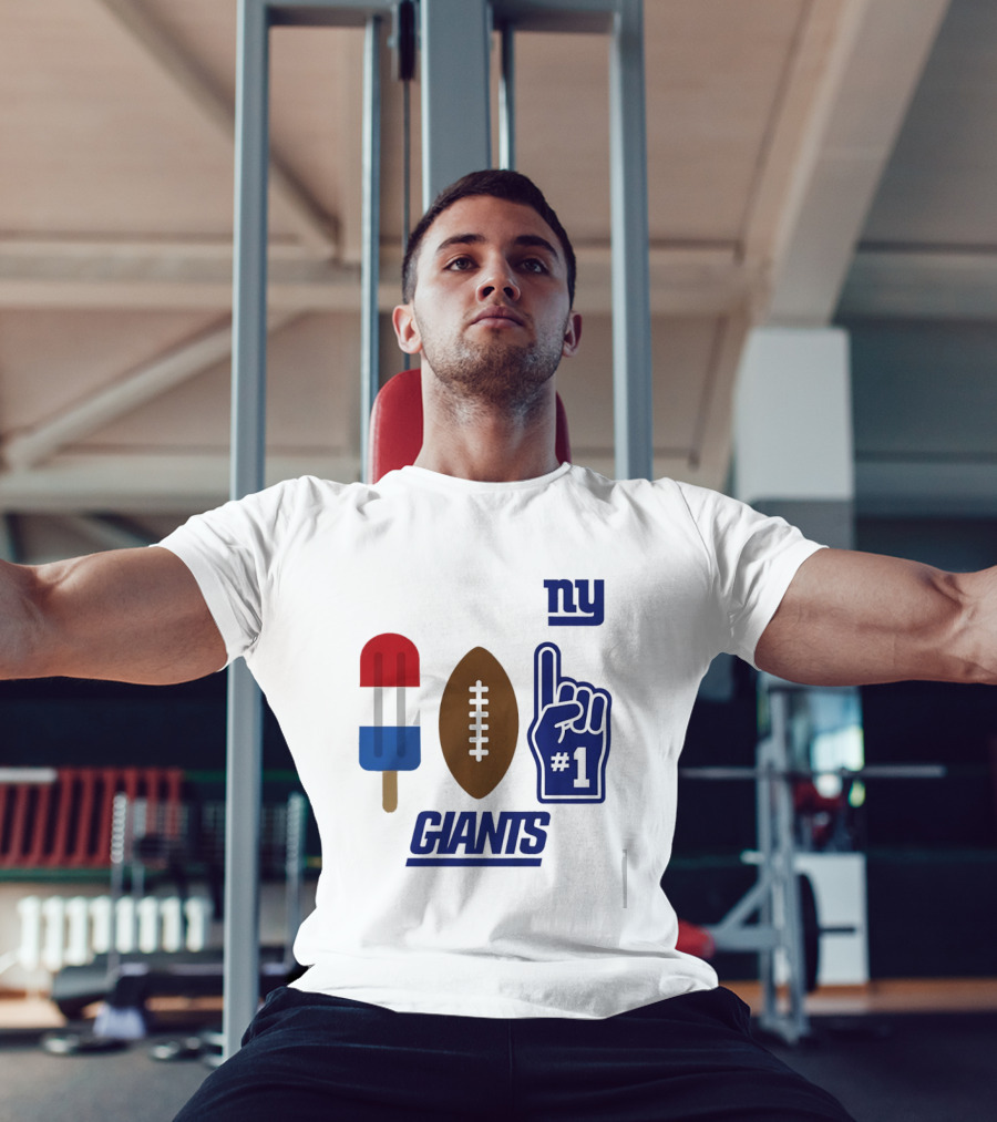 New York Giants Popsicle Football Foam Finger #1 Americana Pop 2026 Season T-Shirt