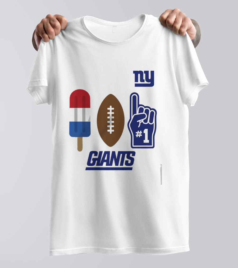 New York Giants Popsicle Football Foam Finger #1 Americana Pop 2026 Season T-Shirt