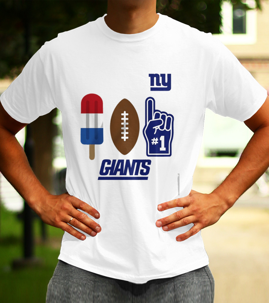New York Giants Popsicle Football Foam Finger #1 Americana Pop 2026 Season T-Shirt