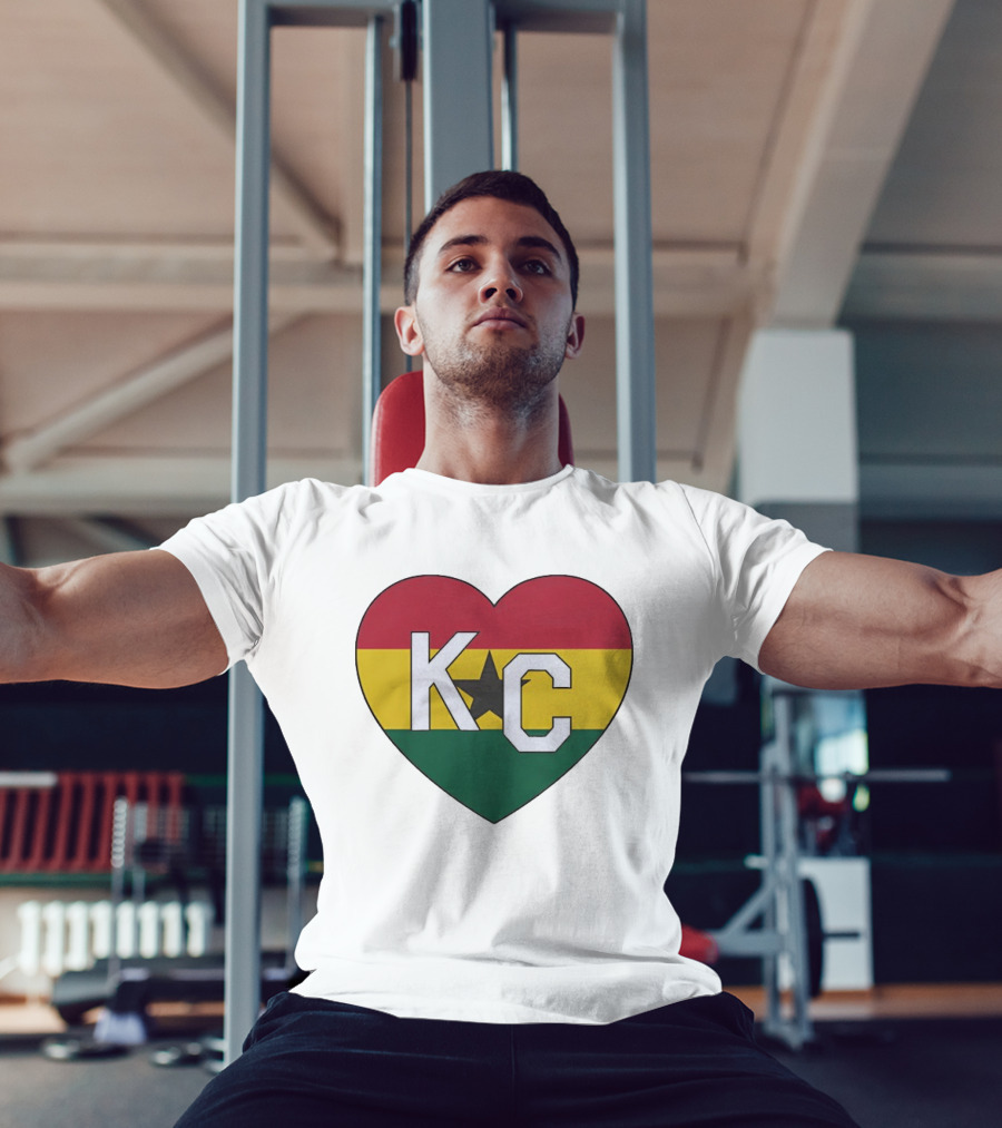 Ghana Flag Colors KC Heart T-Shirt