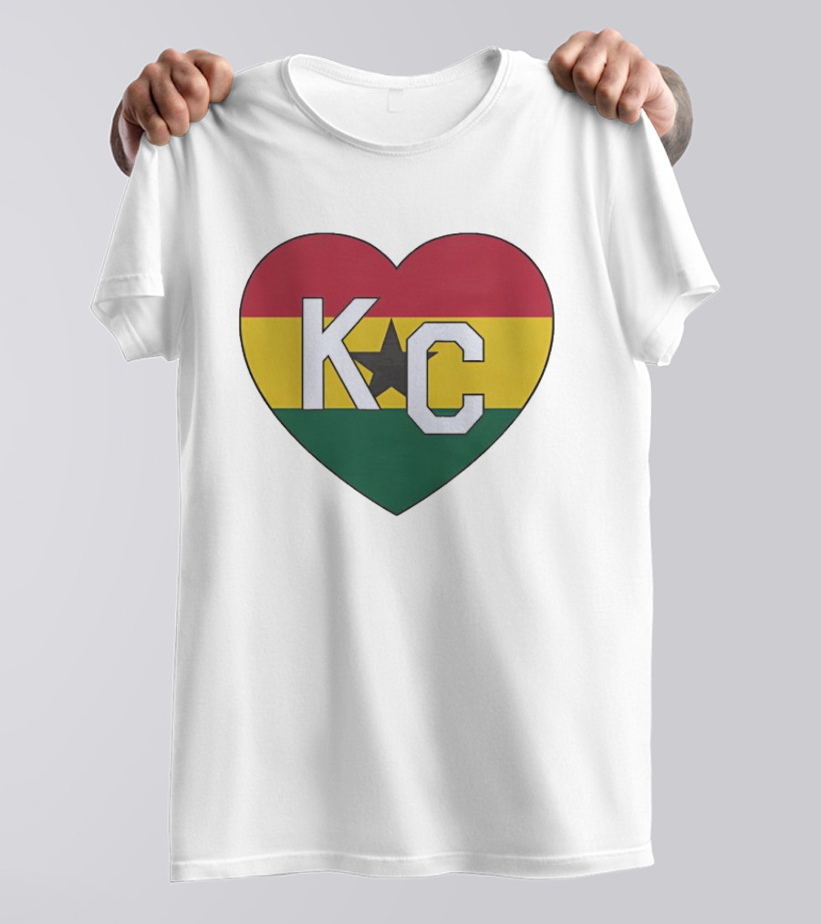Ghana Flag Colors KC Heart T-Shirt