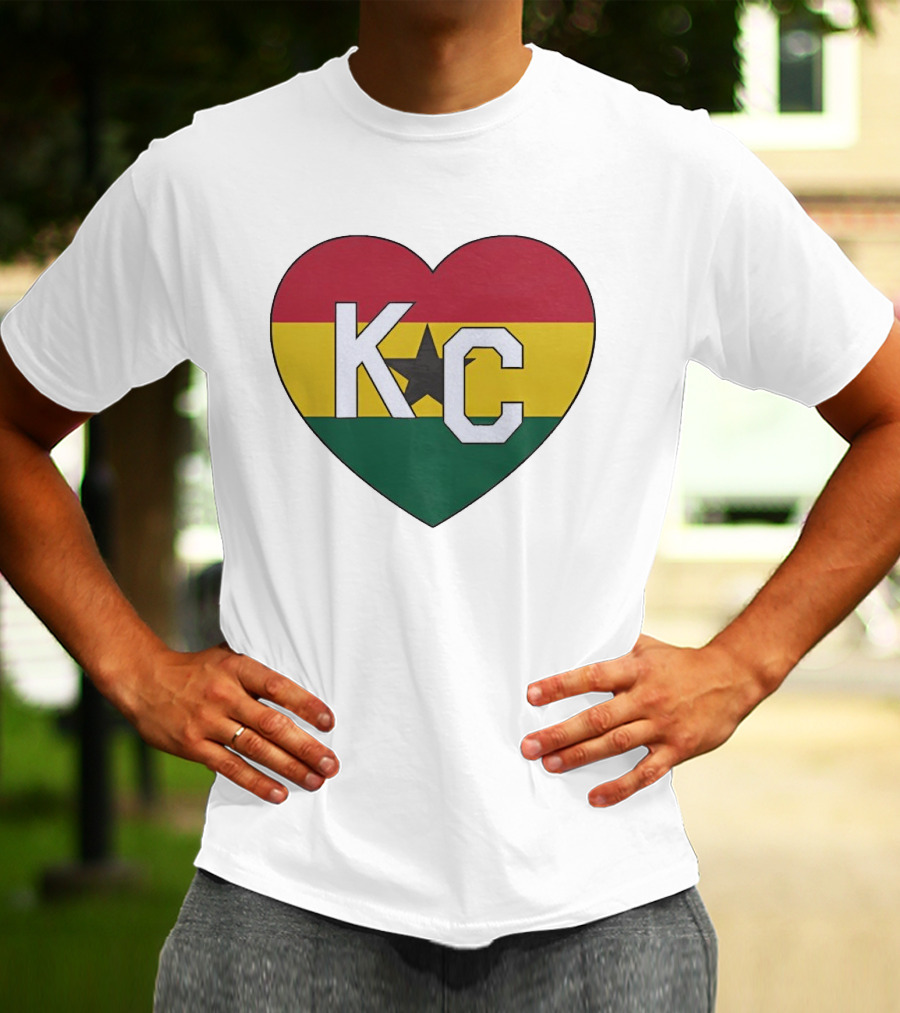 Ghana Flag Colors KC Heart T-Shirt
