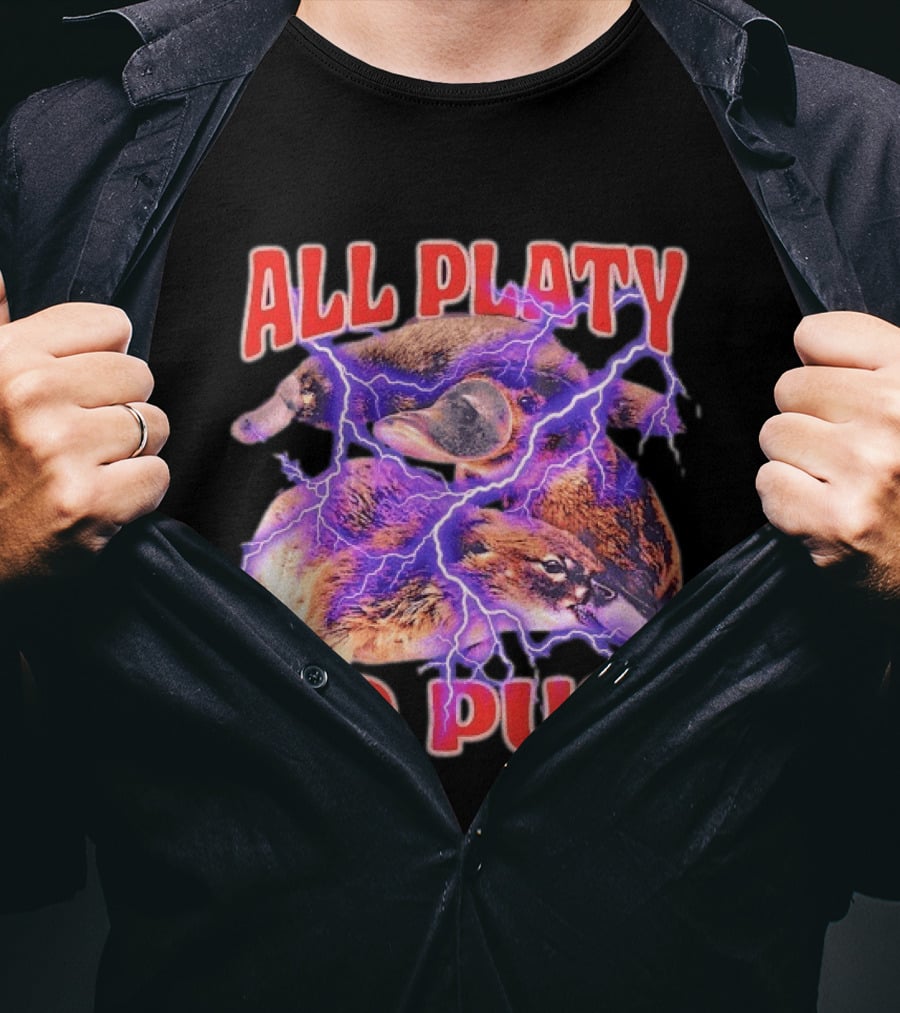 All Platy No Puss Platypus Animal Electric T-Shirt