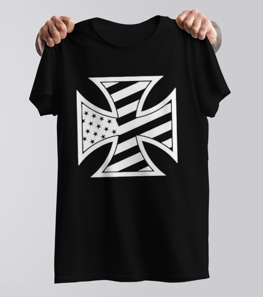 American Flag Iron Cross Stars And Stripes T-Shirt