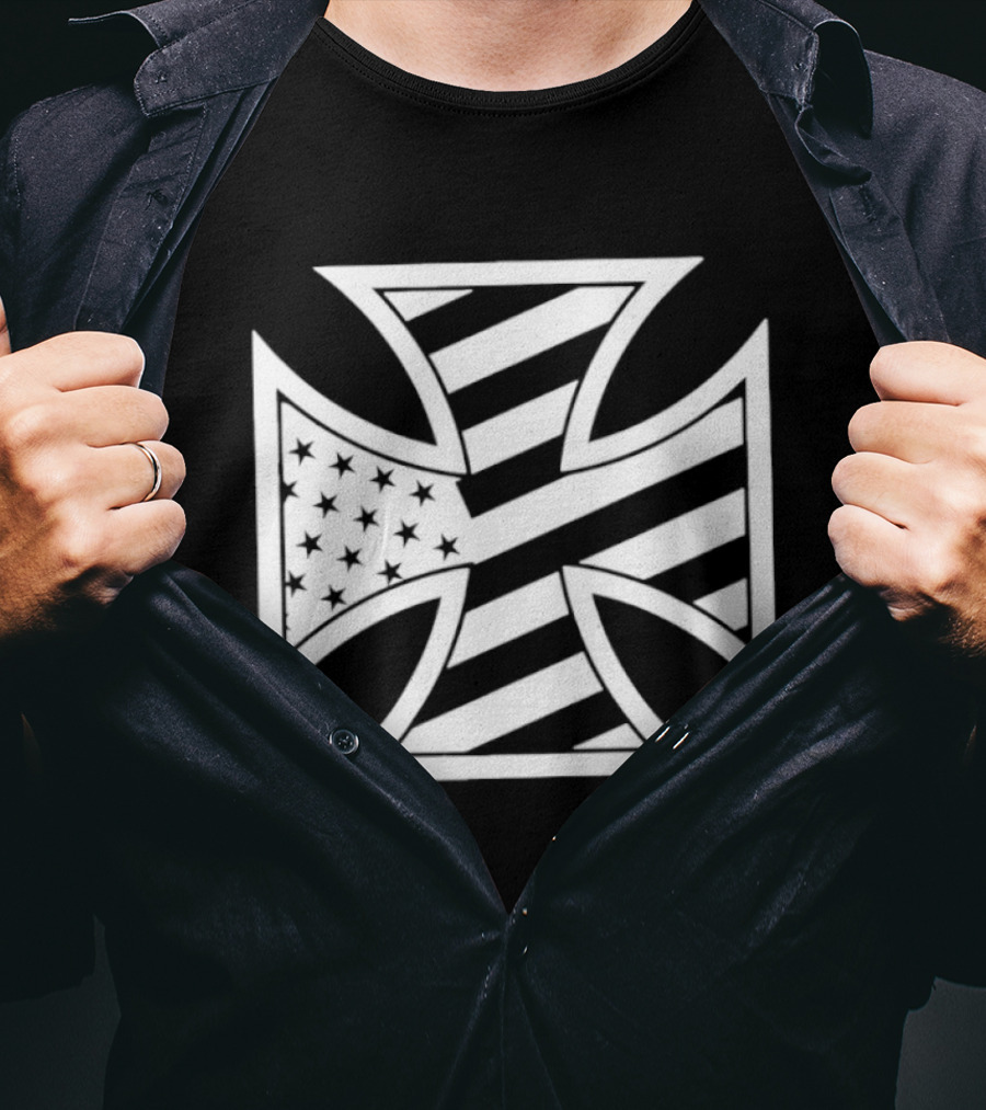 American Flag Iron Cross Stars And Stripes T-Shirt