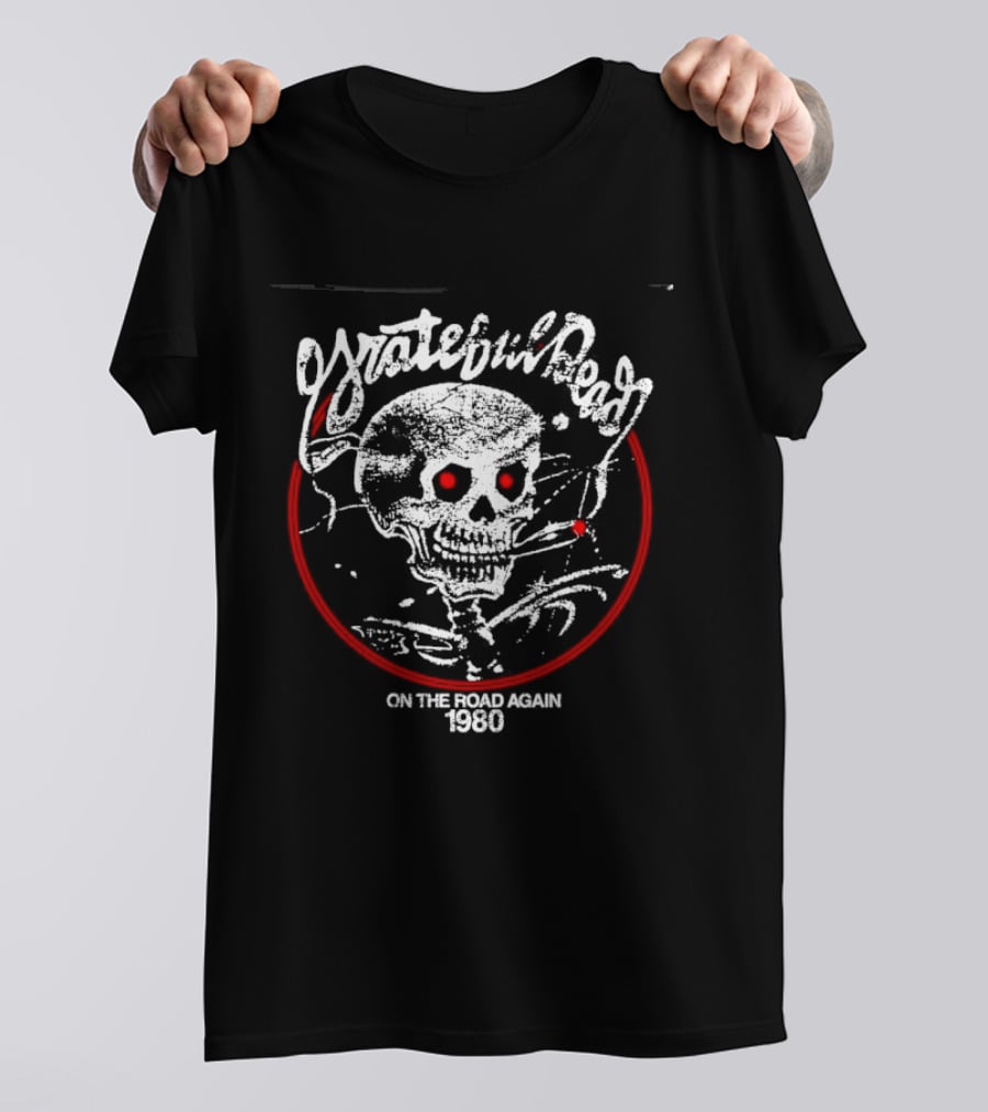 Grateful Dead 1980 Skull On The Road Again T-Shirt