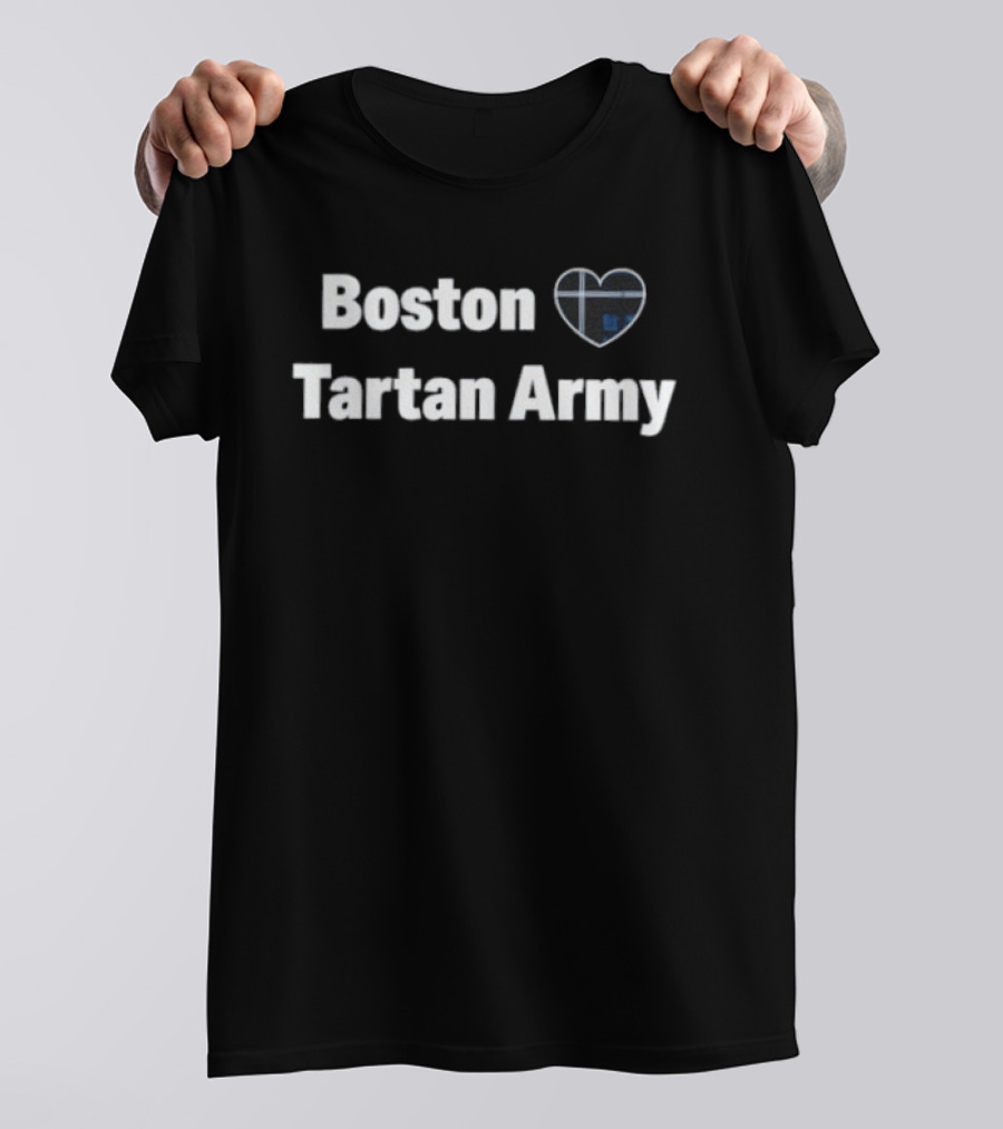 Boston Heart Tartan Army Vintage Scottish Pride T-Shirt