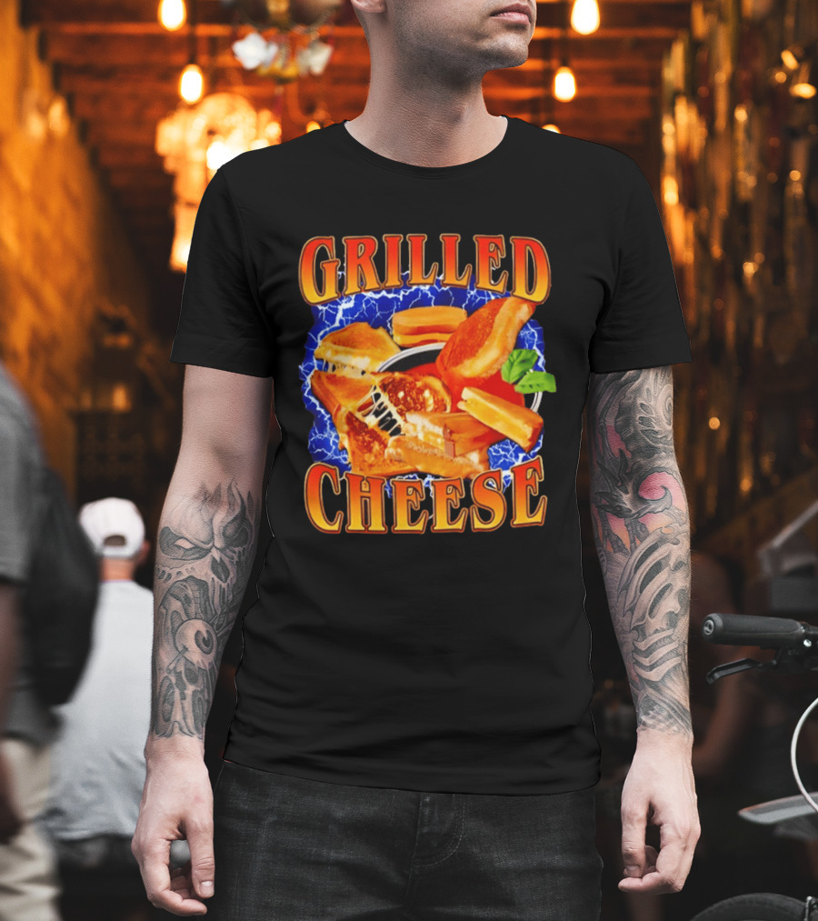 Grilled Cheese Lightning 90s Bootleg Blue T-Shirt