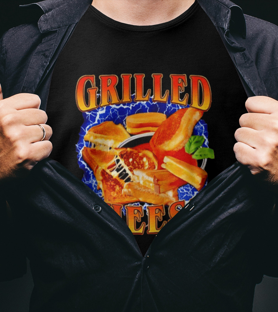 Grilled Cheese Lightning 90s Bootleg Blue T-Shirt
