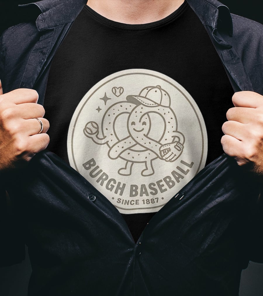Burgh Baseball Since 1887 Pittsburgh Pretzel Softball Cap T-Shirt