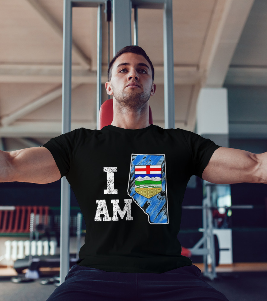 I Am Alberta Canada Province Emblem And Flag Pride T-Shirt