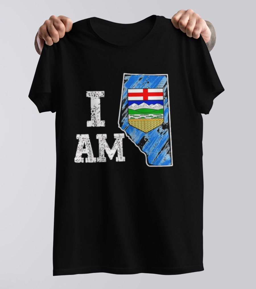 I Am Alberta Canada Province Emblem And Flag Pride T-Shirt