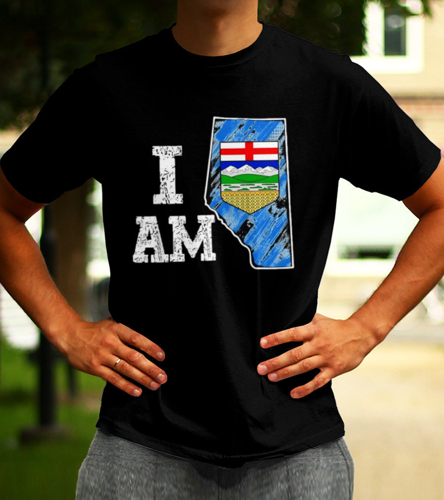 I Am Alberta Canada Province Emblem And Flag Pride T-Shirt