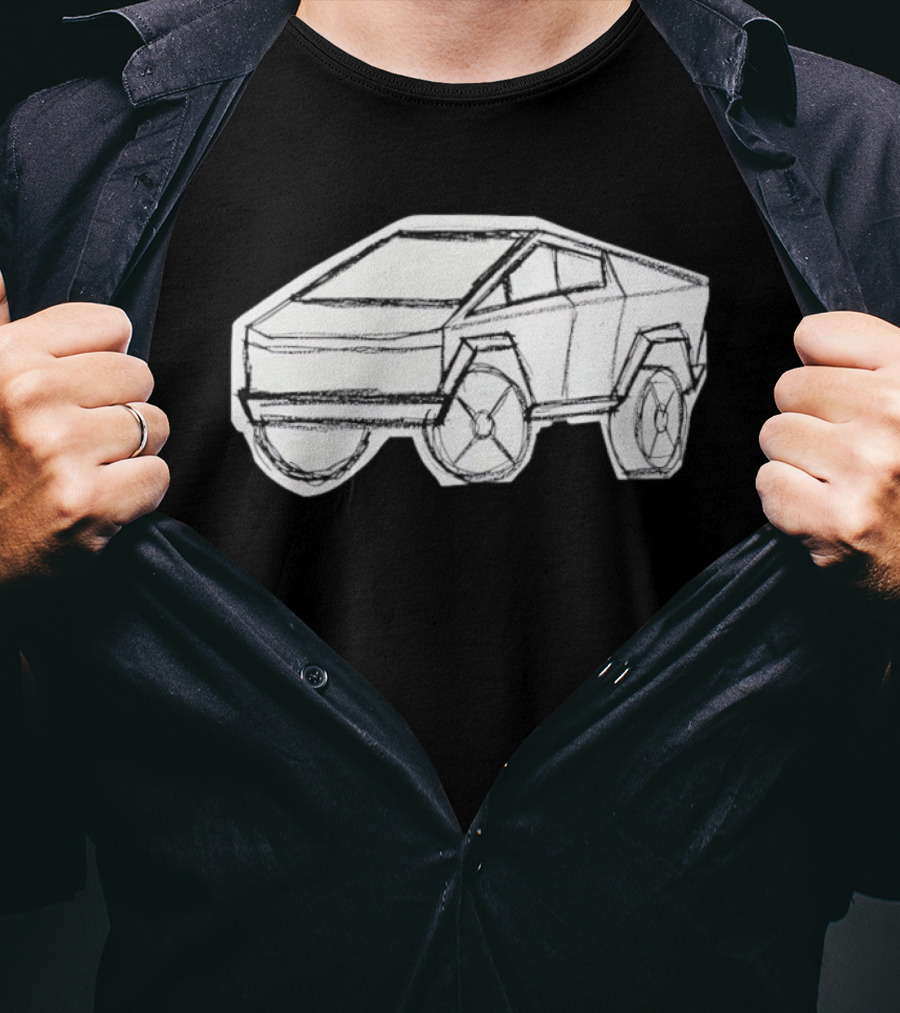 Tesla Cybertruck Electric Vehicle Cyber Sketch T-Shirt