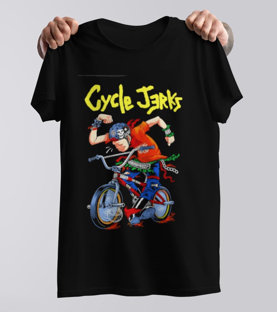 Cycle Jerks Undiagnosed Black Flag Bad Brains Bad Religion NOFX Biking Adventure T-Shirt