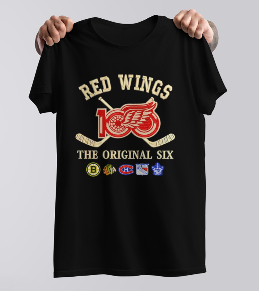Detroit Red Wings 100th Anniversary 1926 2026 The Original Six NHL Teams T-Shirt