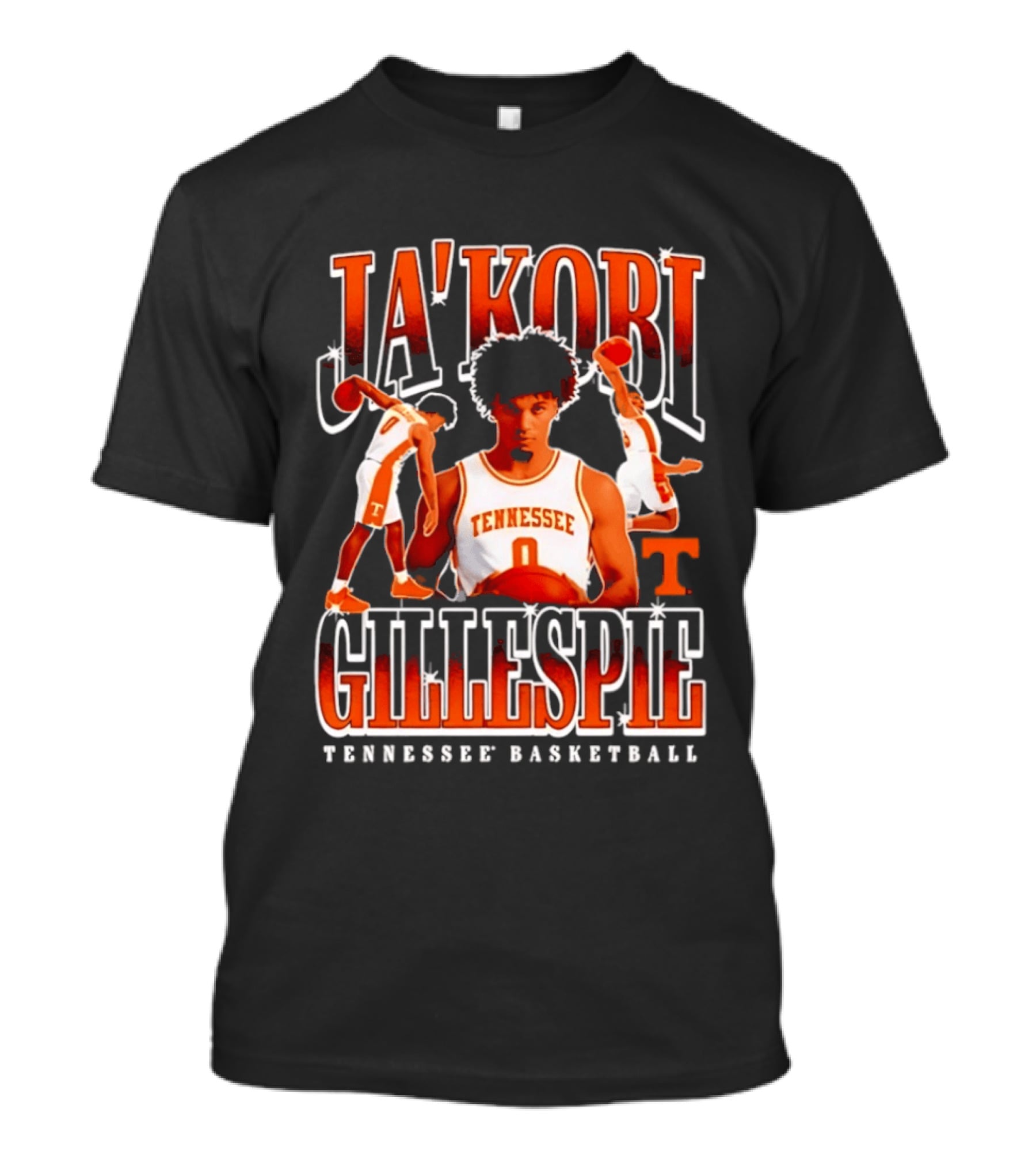 Ja'Kobi Gillespie Tennessee Volunteers Basketball Player Number 0 T-Shirt