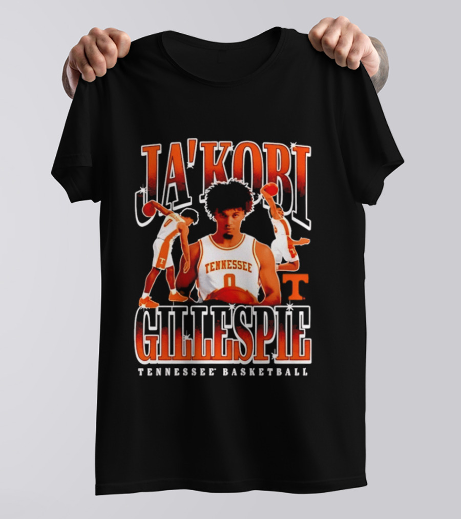 Ja'Kobi Gillespie Tennessee Volunteers Basketball Player Number 0 T-Shirt