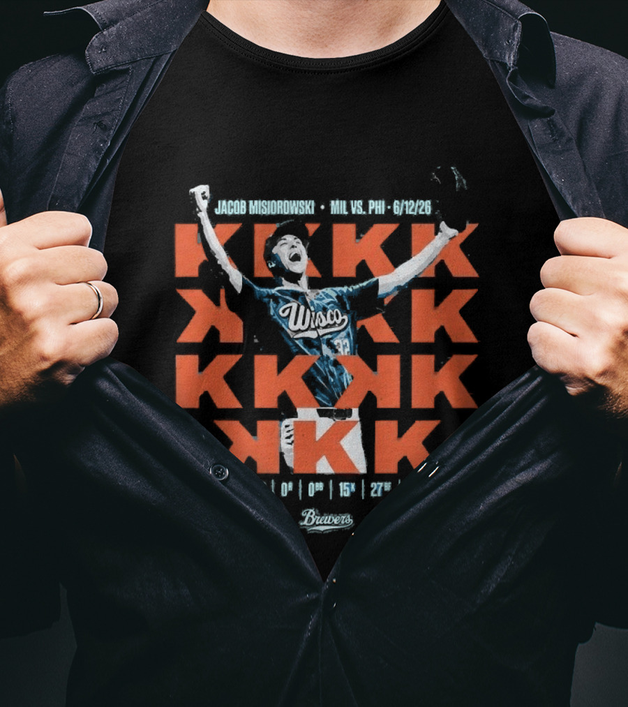 Jacob Misiorowski 2026 Milwaukee Brewers Vs Philadelphia Phillies KKK Strikeout Milwaukee T-Shirt