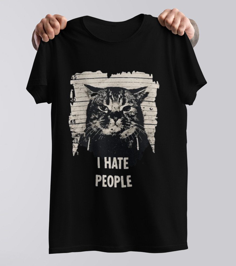 Jeff Satur I Hate People Cat Shot T-Shirt