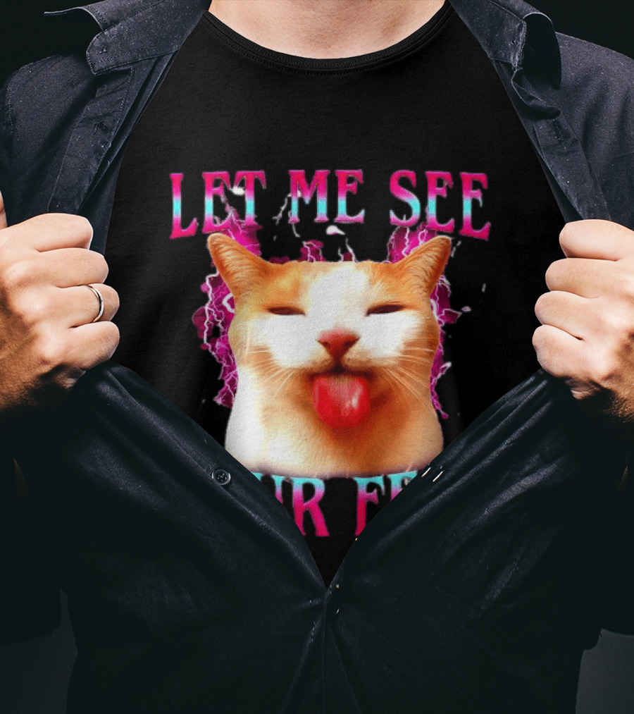 Let Me See Your Feet Cat Blep Lightning T-Shirt