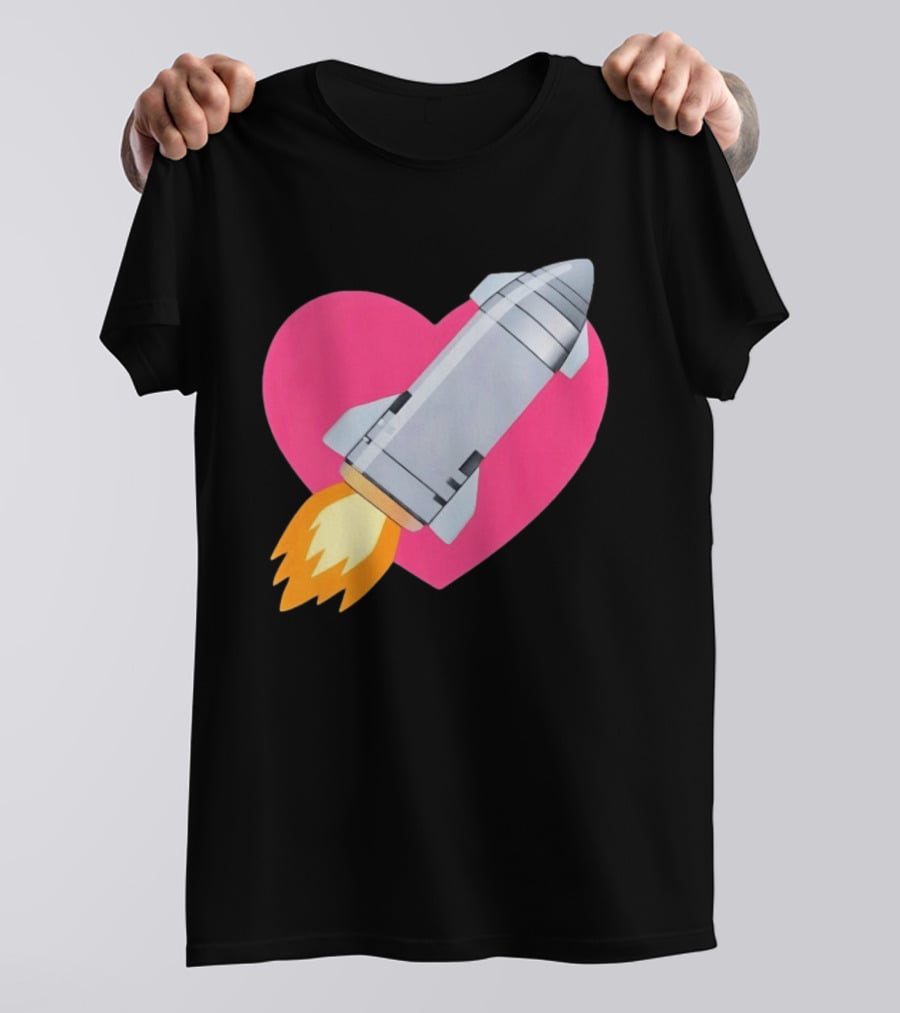 Merger Rocket Heart Space Love Launch T-Shirt