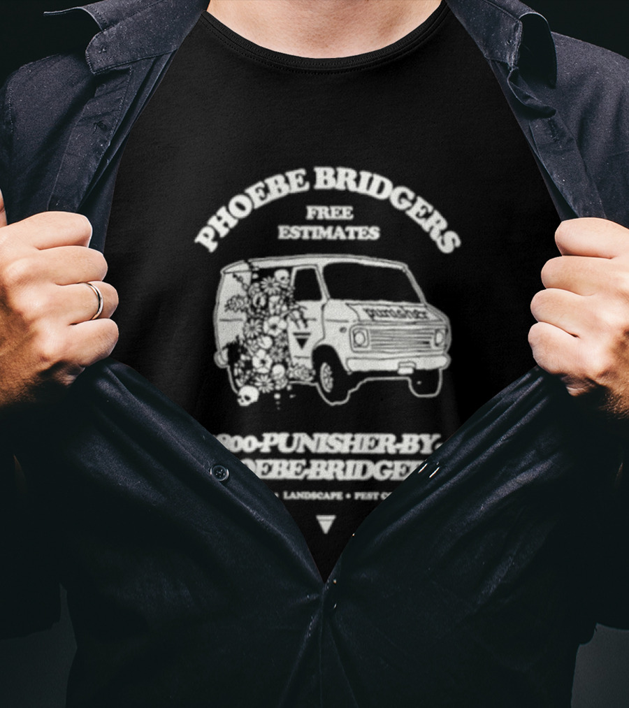 Phoebe Bridgers Free Estimates 1 800 Punisher Flowers Van T-Shirt