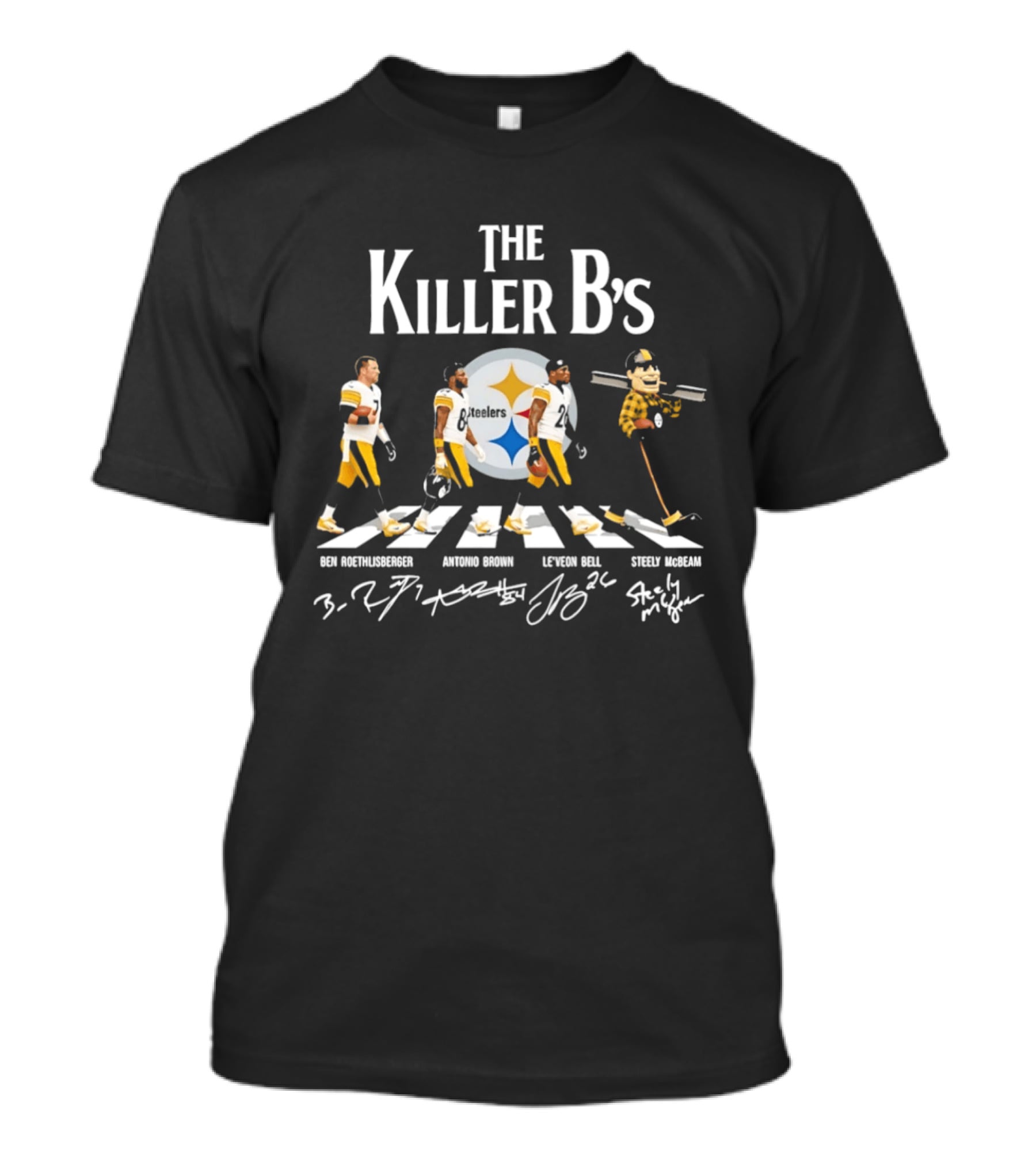 Pittsburgh Steelers The Killer B's Abbey Road Ben Roethlisberger Antonio Brown Le'Veon Bell Steely McBeam T-Shirt