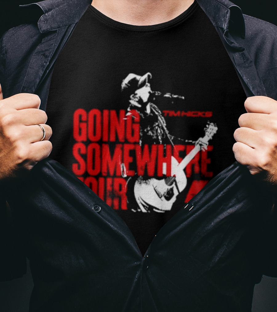 Tim Hicks Going Somewhere Tour Guitar Lightning Bolt T-Shirt