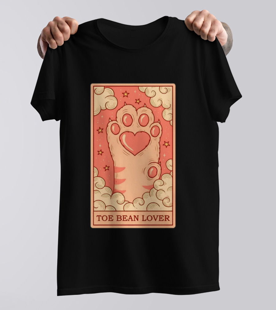 Toe Bean Lover Cat Paw Heart And Stars Whimsical T-Shirt