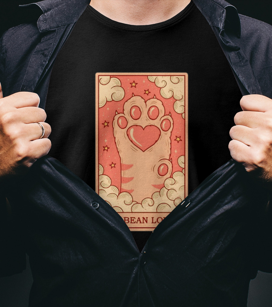 Toe Bean Lover Cat Paw Heart And Stars Whimsical T-Shirt