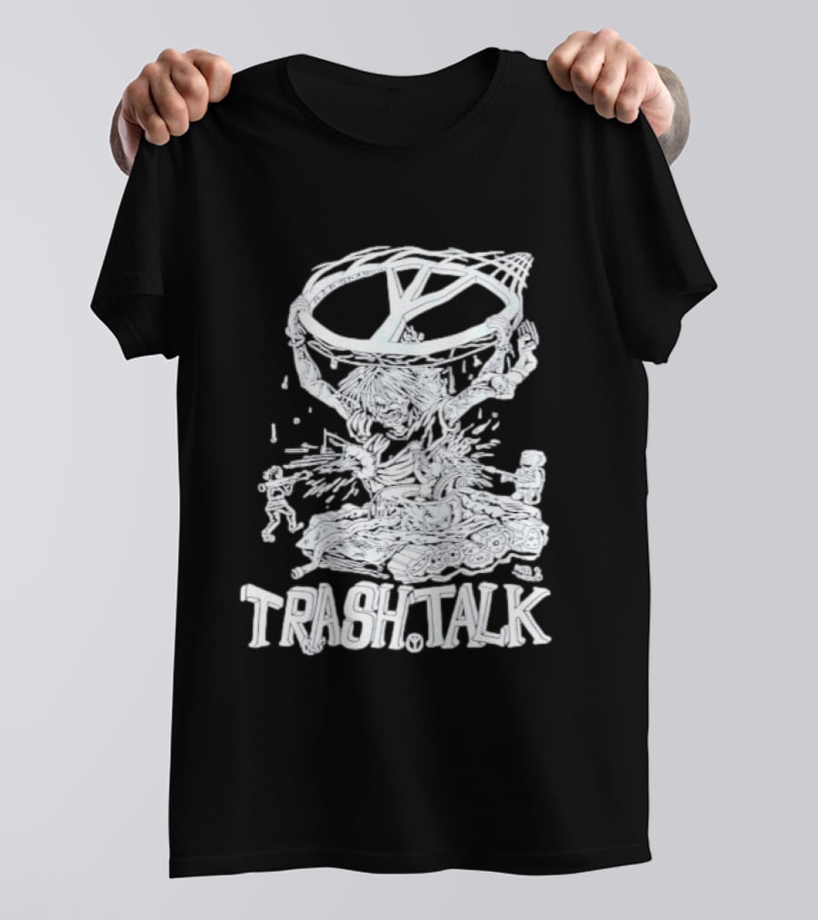 Trash Talk Tank War Hardcore Punk Skater And Tank Collision T-Shirt