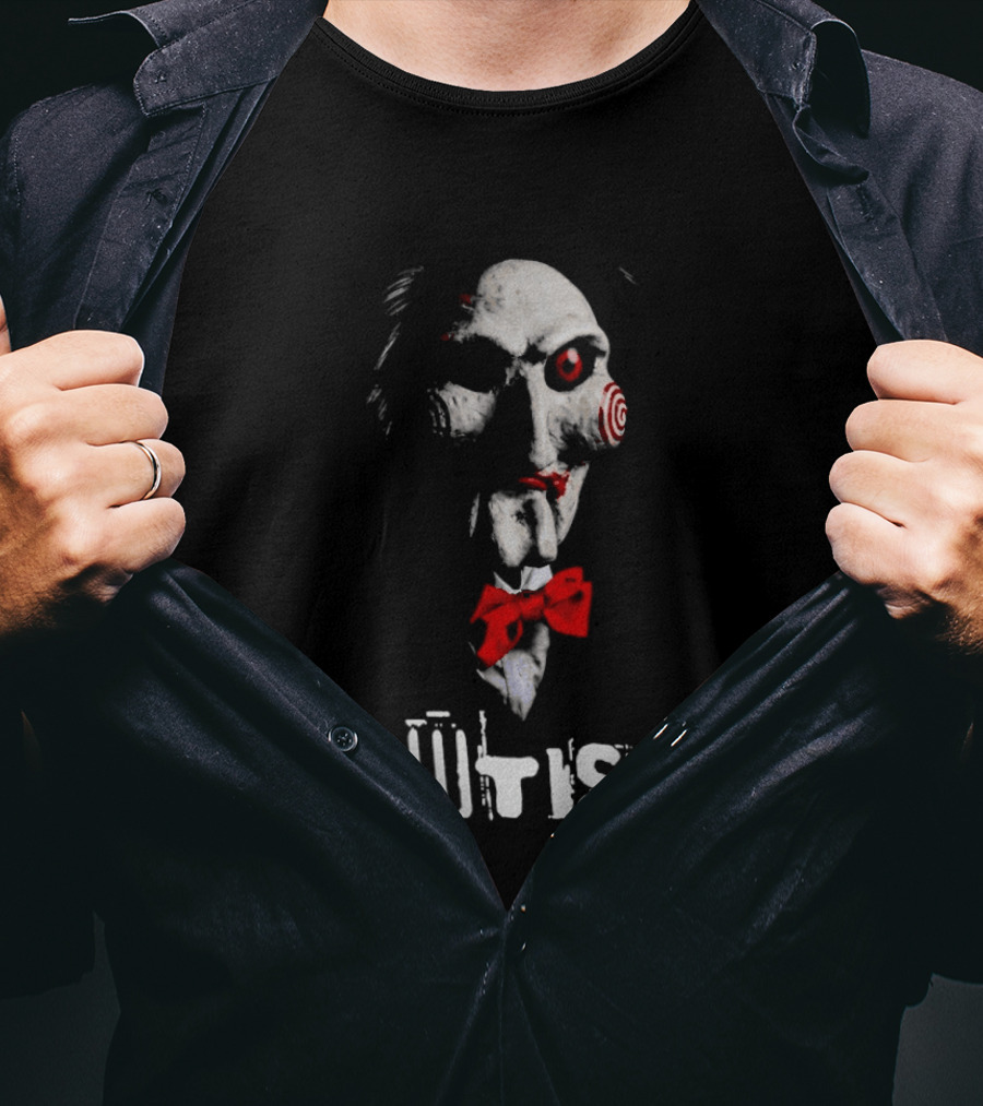 Sawtism Billy Puppet Jigsaw Horror Dark Humor T-Shirt