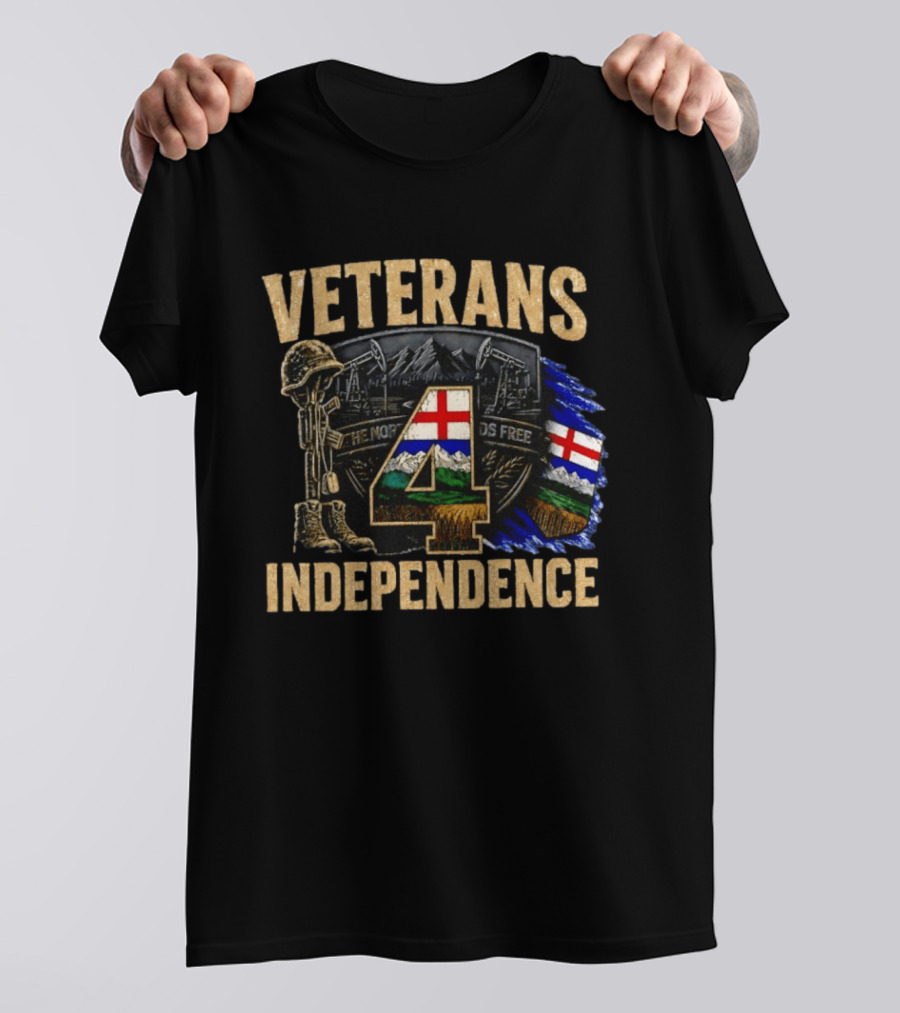Veterans 4 Independence The North Stands Free Alberta Flag T-Shirt