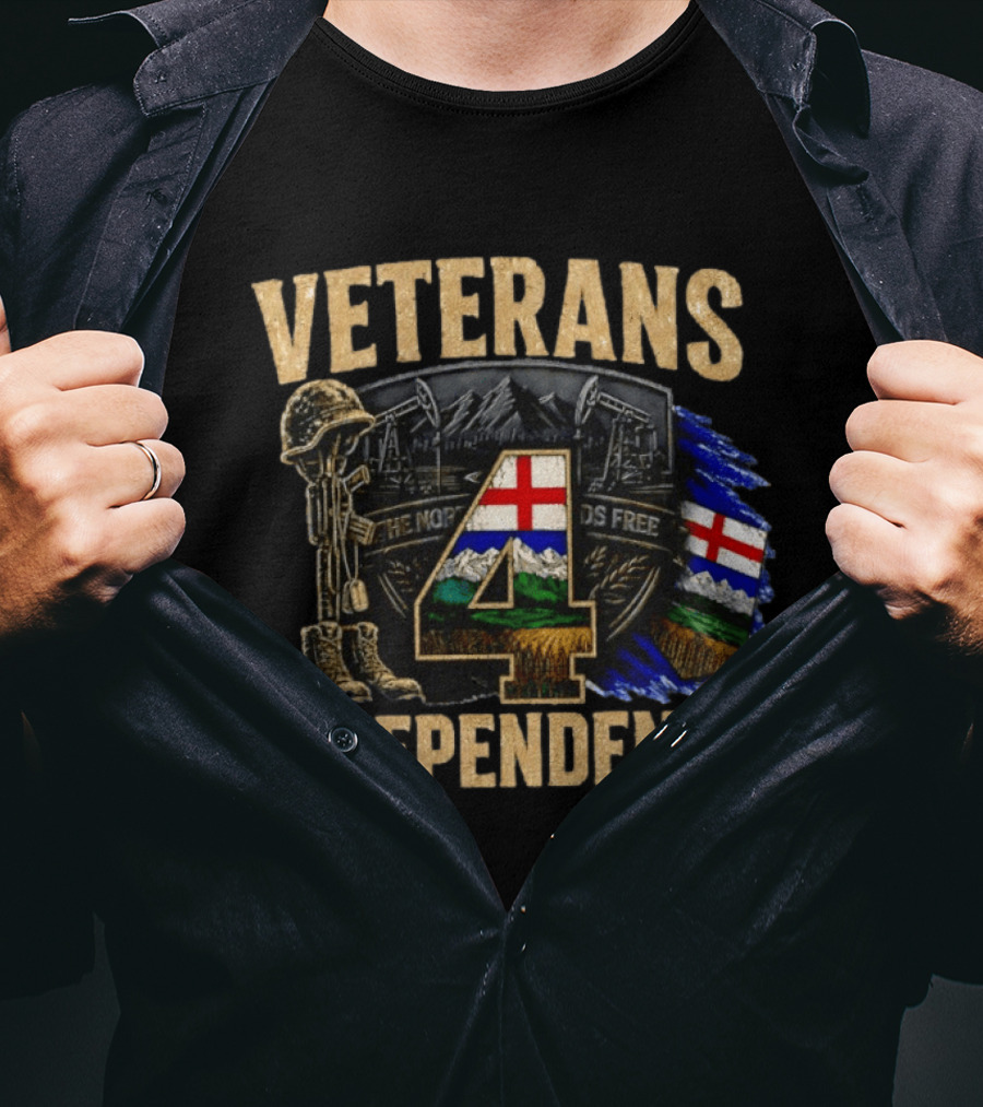 Veterans 4 Independence The North Stands Free Alberta Flag T-Shirt