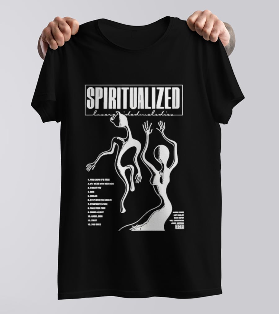 Spiritualized Lazer Guided Melodies 1992 Minimalist Music Tracklist T-Shirt