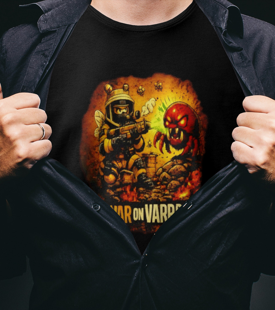 War On Varroa Beekeeper Tactical Combat Against Varroa Mite T-Shirt