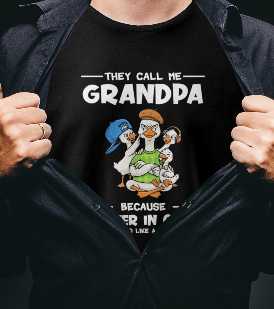 They Call Me Grandpa Partner In Crime Bad Influence Cartoon Duck T-Shirt