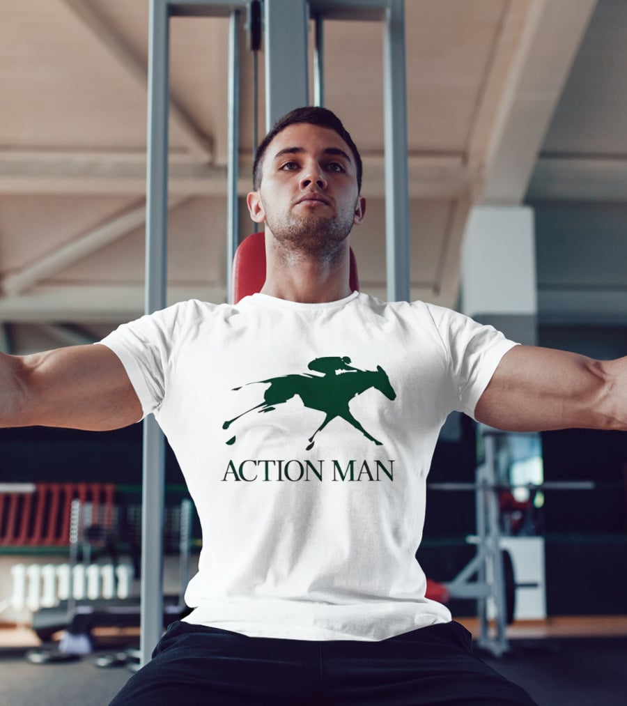 ACTION MAN Horse Racing Iconic Athlete Equestrian Speed T-Shirt