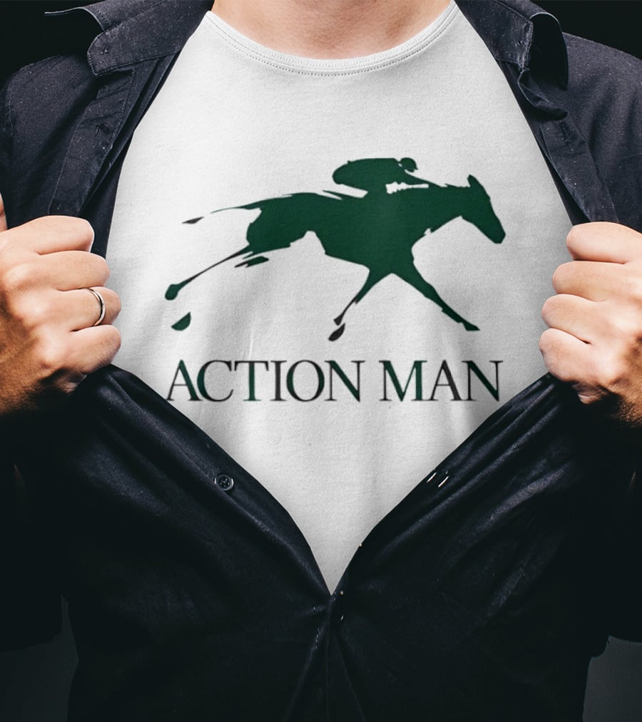 ACTION MAN Horse Racing Iconic Athlete Equestrian Speed T-Shirt