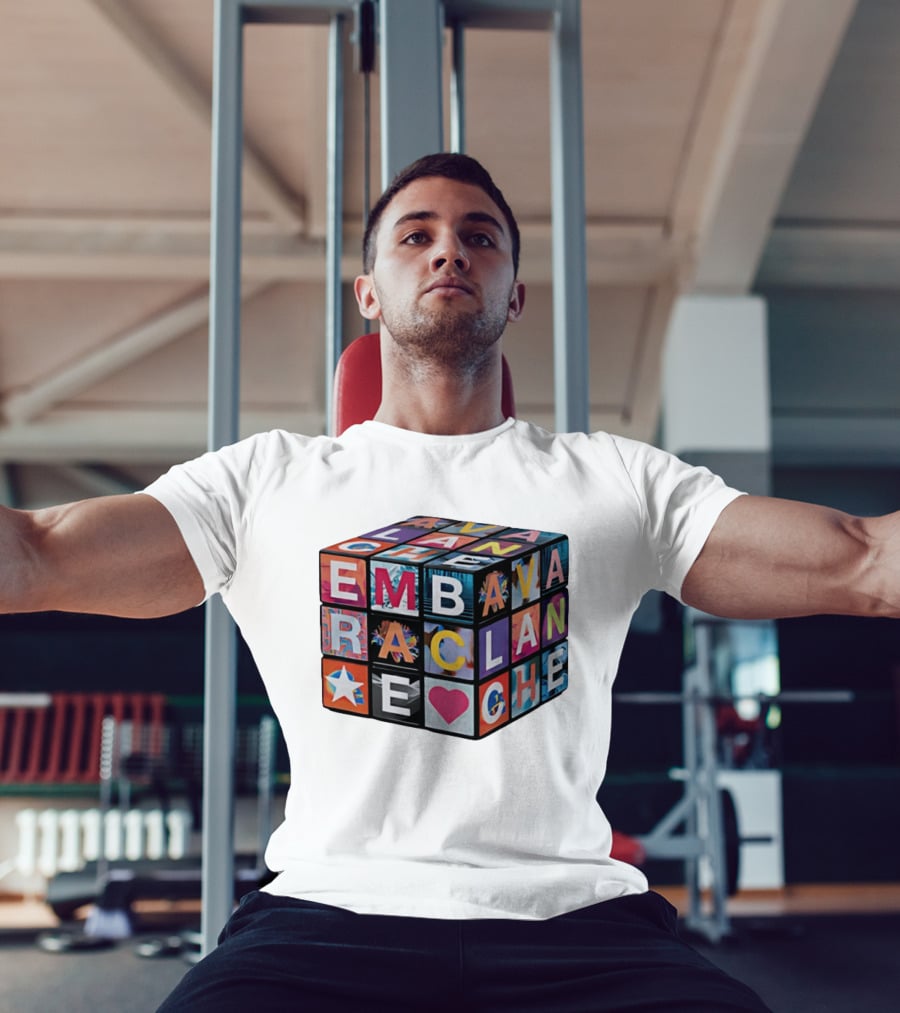 Avalanche Embrace Rubiks Cube Heart Star Colorful Letters T-Shirt