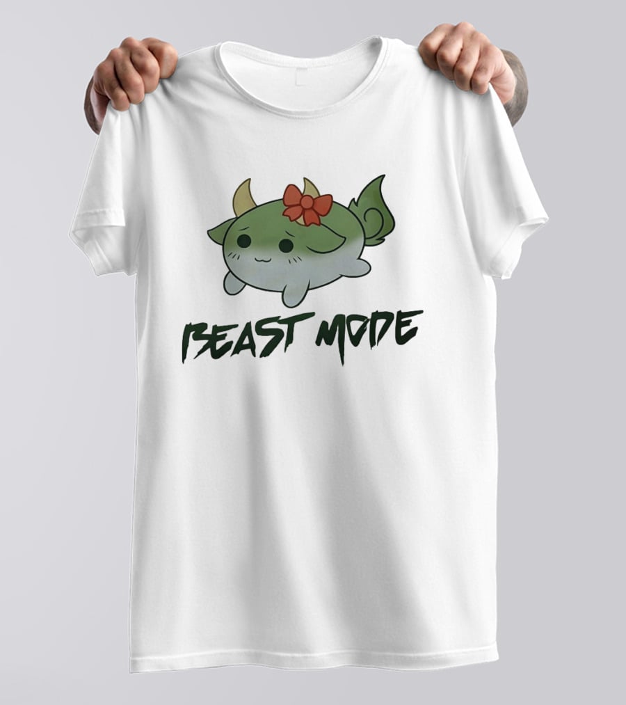 Beast Mode Cute Mythical Creature With Red Bow T-Shirt