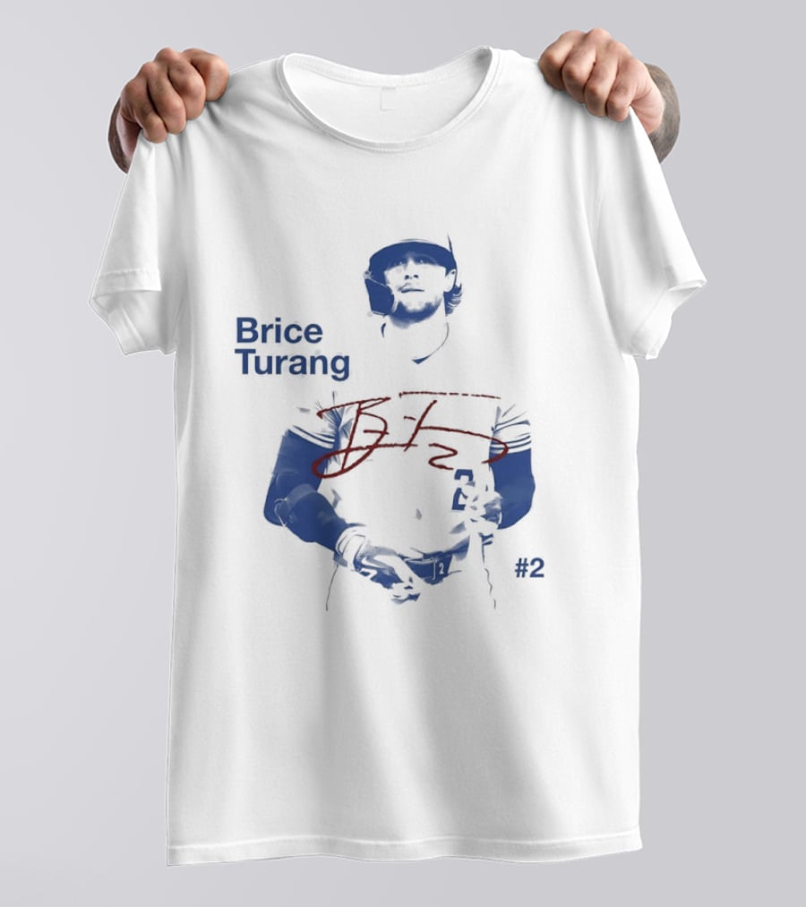 Brice Turang Milwaukee Brewers 2026 Star Player Number 2 Signature T-Shirt