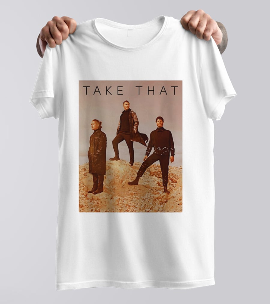 Take That Band Members Standing On Rocky Terrain T-Shirt