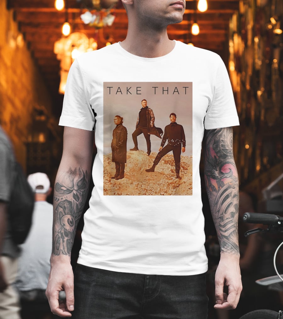 Take That Band Members Standing On Rocky Terrain T-Shirt