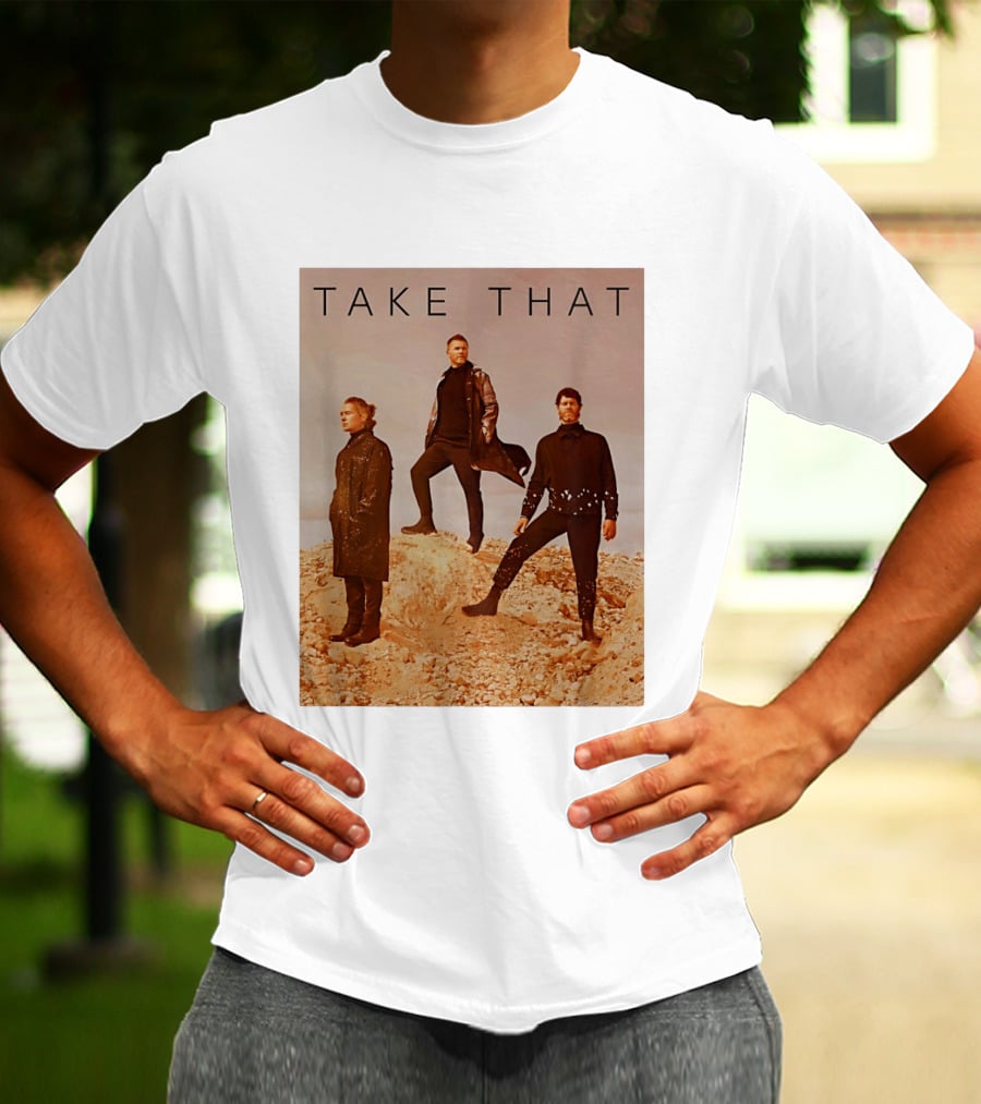 Take That Band Members Standing On Rocky Terrain T-Shirt