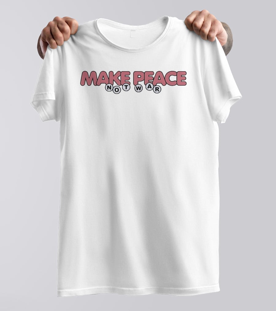 Make Peace Not War Retro Bubble Letters T-Shirt