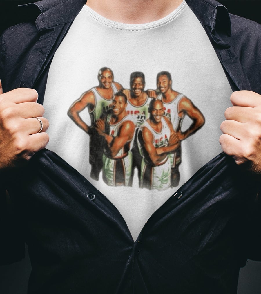 USA Dream Team Michael Jordan Magic Johnson Charles Barkley Patrick Ewing David Robinson T-Shirt