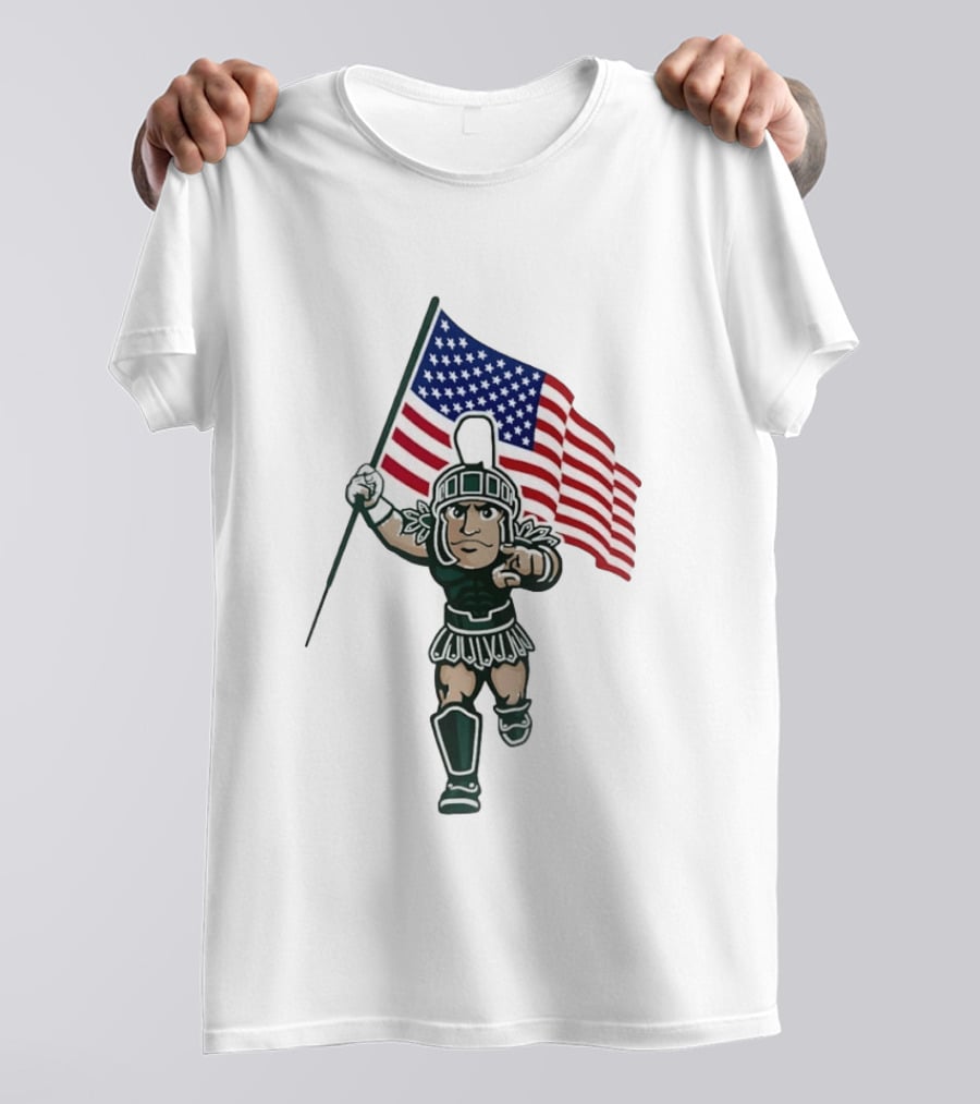 Michigan State Spartans USA Flag T-Shirt