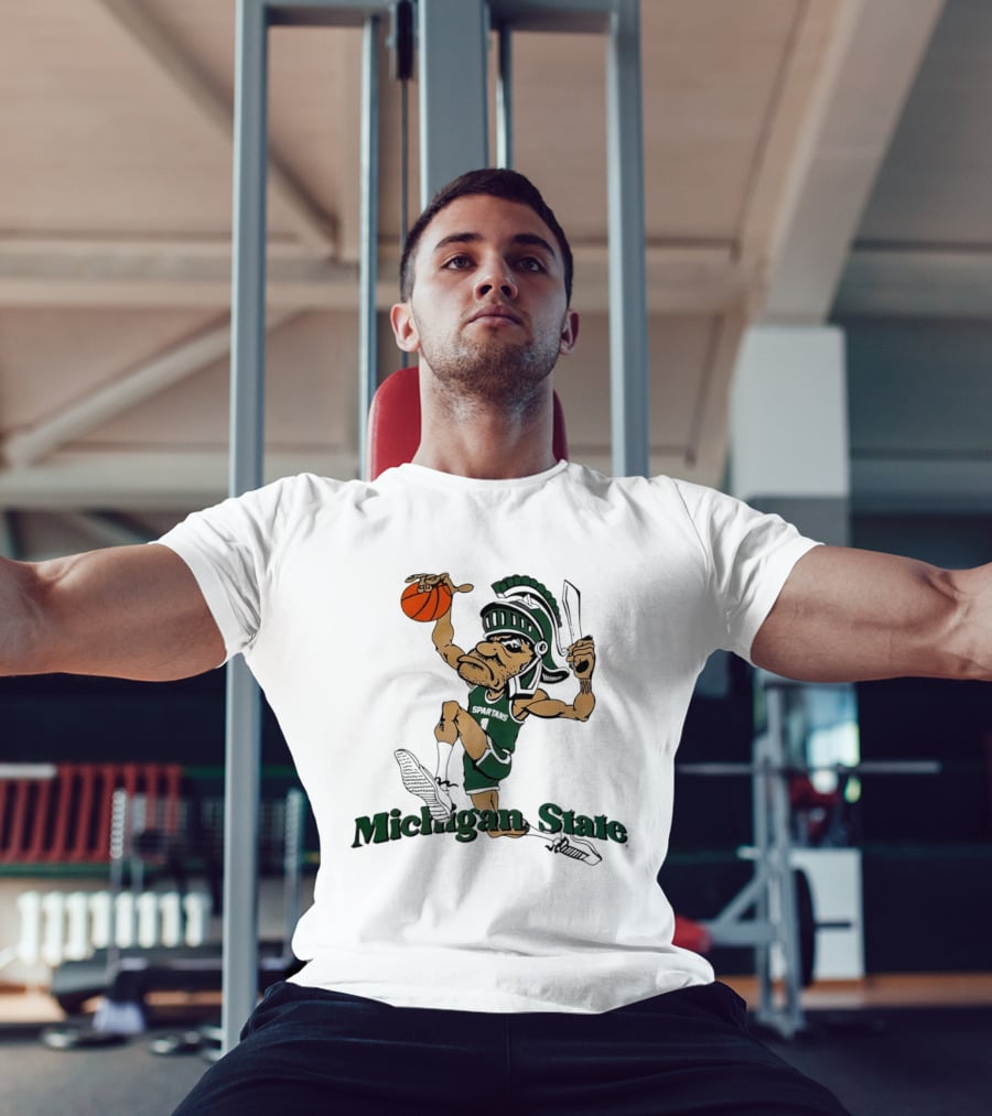 Michigan State Spartans Gruff Sparty Dunking Basketball T-Shirt